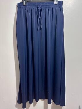 Yincro Navy Elastic-Waist Maxi Skirt Size XL (325)